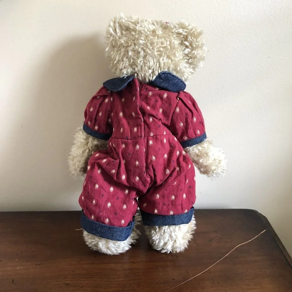 Boyds Bears Jennie Mae Spangler Red Jump Suit Embroidered Star Hair Bow American